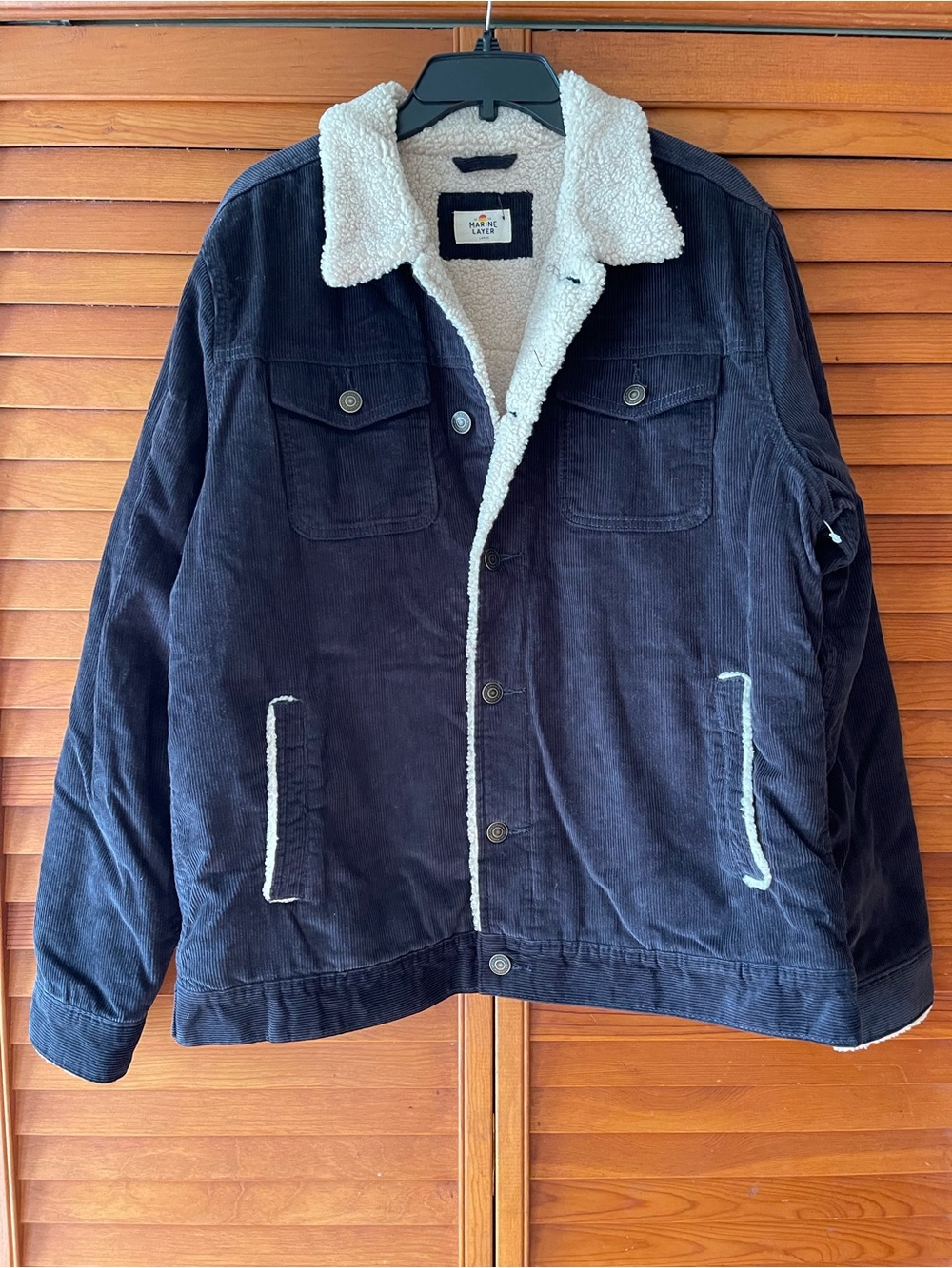 Marine Layer Boise Cord Sherpa Trucker Jacket. Size L Men #541